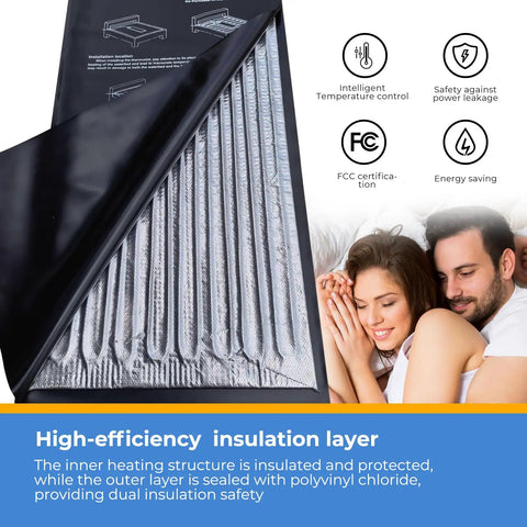 Digital Waterbed Heater With Smart Temperature Control And Adjustable Heat Settings That Deliver Dreamy Warmth And Sweet Sleep Comfort All Night Long For A Super Solid And Big Time Upgrade with insulation layer