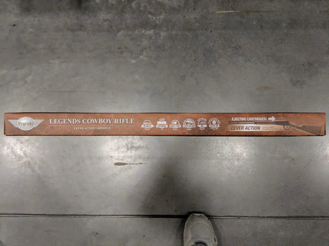 Box of Legends Cowboy Lever Action Air Rifle with realistic lever, shell ejector, and .177 caliber BB gun for target practice