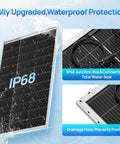 Ultra-Efficient 100 Watt Monocrystalline Solar Panels in a 2-Pack Set with IP68 waterproof junction box and connectors.