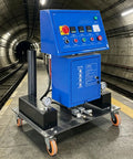 High Performance PU Foam Spray Machine With Hydraulic Drive on mobile cart, designed for efficient insulation in tight spaces.
