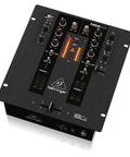Nox101 Premium 2 Channel DJ Mixer with full VCA control and Ultraglide crossfader, top view showing controls and sliders.