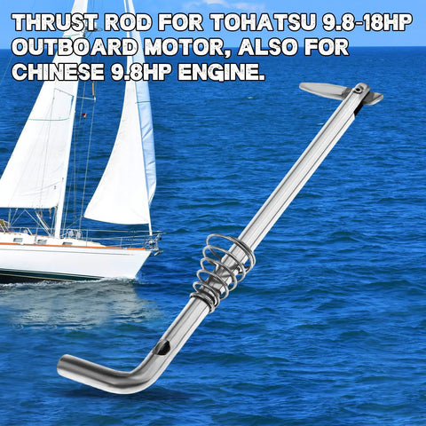 Beefy Boat Tilt Thrust Rod And Spring For Outboard Motor 9.8 To 18HP Tohatsu And Chinese Engines, stainless steel