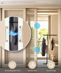 Rust Resistant Stainless Steel Magnetic Door Catch Set 6 Pack with Adhesive Cabinet Magnets installed on a wardrobe