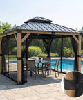 10x10 Gazebo Replacement Mesh Netting, Durable Polyester Screen With 4-Panel Sidewalls And Double Zippers, Backyard Ready Bug Barrier For Patio And Outdoor Netting Only Canopy And Frame Not Included