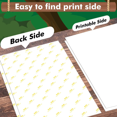 Image showing back and printable side of 150 Sheets Sublimation Paper 8.5x11 Inches 105GSM For Inkjet Heat Transfer DIY Gifts