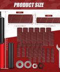 Front view of FALESOUL spindle sander kit for drill with rubber sanding drums and sleeves.