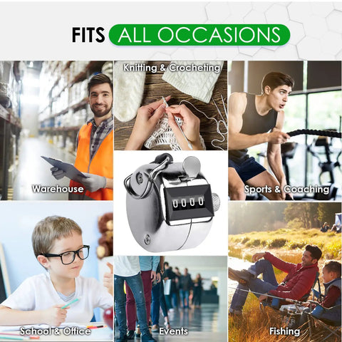 Heavy Duty Metal Tally Counter With Smooth Mechanical Clicker, Easy Read Four Digit Display, And Battery Free Handheld Counting Device For Various Activities.
