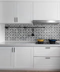 White kitchen with 5 Inch Black Cabinet Handles Square Pulls Stainless Steel Drawer Pulls 3 Inch Hole Center Built To Last Tough Durable.