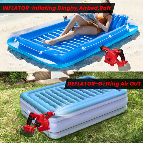 Cordless Leaf Blower And Vacuum inflating and deflating airbeds, brushless motor, tool only, compatible with M18 batteries