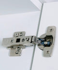 Premium Frameless Full Overlay Cabinet Hinges 10 Pack With Adjustable Closing Speed And Soft Close Self Closing Design installed on cabinet door
