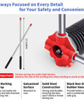 Heavy-Duty Garage Door Torsion Springs Set 225-2-25 with winding bars and red marking for safety details