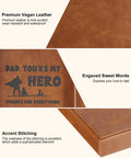 Valet Tray With Integrated Wireless Charger For Dad Youre My Hero Engraved EDC Nightstand Organizer in vegan leather
