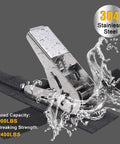 Stainless Steel Ratchet Boat Tie Down Straps For Trailer 5 Feet 2400 Lbs Break Strength with water splash effect