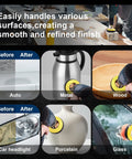 All In One 199 Piece 3 Inch Wet And Dry Sanding Disc Kit With Backer Plates Wool Pads And Polishing Pads used on various surfaces.