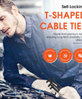 Heavy Duty Nylon Cable Tie Buckles Set For Cars Universal Fit With Rock Solid Pin And Button Design Self Locking UV Resistant.