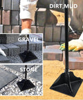 48 Inch Steel Tamper With Long Handle 8 By 8 Inch Garden Yard Tamper on dirt, gravel, and stone surfaces with focus on durability.