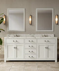 Top Shelf 10 Pack 3 Inch White Marble Cabinet Pulls With Sleek Black Zinc Alloy Bases For Stress Free Kitchen Makeovers And Dead Simple Drawer Upgrades on white bathroom vanity.