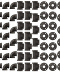 60 Pack Three Quarter Inch Cast Iron Pipe Fittings Set With Elbows Tees And Flanges For Threaded Black Pipe Projects Heavy Duty Industrial