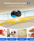 Robot Vacuum And Mop Combo For Pet Hair, Ultra Slim 2.87 Inch Body, 2300Pa Max Suction For Hard Floors And Carpets, 3D Obstacle Avoidance