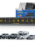 8 Gang Wireless Switch Panel For Off Road Trucks No Drill Slim Design With 208 Feet Range RGB Auto Dim Backlit displayed with vehicles