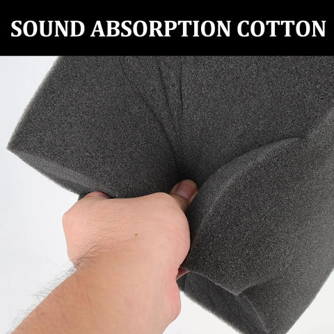 Hand holding a gray sound absorption cotton block, showcasing its flexible texture for easy installation with 4 Piece Low Frequency Acoustic Absorption Blocks Polyurethane Wall Sound Dampener Noise Control Blocks For Recording Studio Home Theater Easy Cut Installation Banish That Muddy Bass Once And For All.