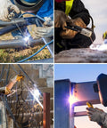 Various welding scenes using One Eighth Inch Carbon Steel Welding Rod Electrodes For Stick Welding All Position Arc Welding J422 Grade.