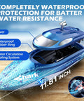 High Speed RC Shark Boat With LED Eyes And Rad Graffiti Design Over 20 MPH Proportional Remote Control 2 4GHz Racing Boat open view