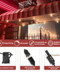 100Ft Outdoor LED String Lights Dimmable Patio Lights With Shatterproof ST38 Vintage Bulbs 2200K Warm White IP44 Waterproof