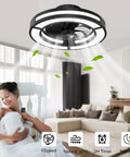 Compact 19 Inch Ceiling Fan With Lights and Smart App Control in a living room with modern furniture