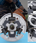 7 Piece Chainsaw Sprocket Clutch Drum Kit With Three Eighths Inch Pitch Replacement Parts For 017 018 021 023 MS170 MS180 MS210 MS230 MS250 Chainsaw Includes Needle Bearing Washer And E Clip Worm Gear