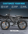 20 Inch Fat Tire Electric Bike For Adults With 1500 Watt Peak Motor Removable 48V 15Ah Battery Up To 60 Mile Pedal Assist Range And 28 MPH Top Speed For Off Road Dirt Trails And City Commuting on grass with rider height adjustments