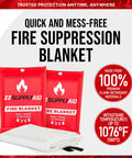 Emergency Fire Blanket 2-Pack For Home And Outdoor Safety No Mess Quick Deploy Grab-And-Go Fire Suppression For Small Fires