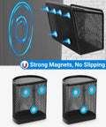 Magnetic Pen Holder With Heavy Duty Magnets Metal Pen Cup and Marker Storage Organizer displayed on metal surface