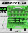 232-Piece Ultimate Screwdriver Bit Set For Impact Drivers And Wrenches With Cr-V Steel, Magnetic Security Bits in green case