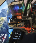 Open Air PC Test Bench Kit For ATX Micro ATX And Mini ITX Builds Open Frame Case For DIY Computer Builds For Tinkering And Hardware Testing PETG 3D Printed Frame With All Screws And Power Button Gray in use on desk setup