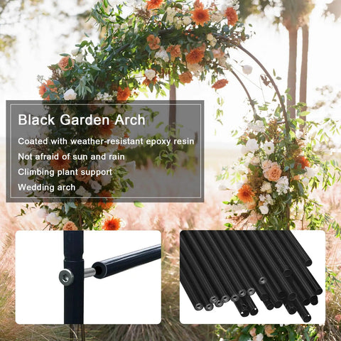 Outdoor Flower Garden Arch Trellis 7.8 Ft High By 4.6 Ft Wide Metal Garden Pergola Arbor with flowers
