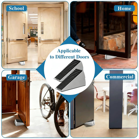 Optish 2-pack heavy-duty door stopper wedge, 3-inch tall; bottom-of-door stop for heavy doors; for home/school/garage