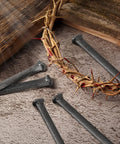 Six Inch Crucifix Iron Nails Set With Flat Head Tacks For Church Decor And Home Display Heavy Metal Sacred Ornaments 6 Pc Pack