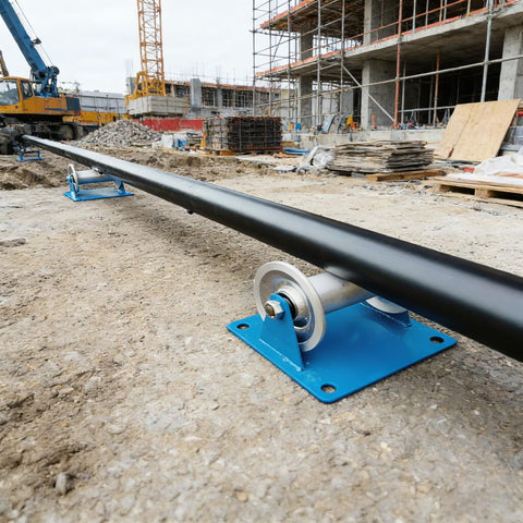 Beefy Heavy Duty Cable Puller Sheave For Large Scale Laying Industrial Pipe Feeding Pulley Pipeline Sliding Tool Pipe Roller