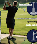 Adjustable Golf Tees For Indoor And Outdoor Practice For Mats, Rubber Driving Range Tees with Two Pole Height shown in use