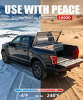 Tough As Nails Ten Inch Gas Struts And Shocks Delivering Forty Pounds Of Force To Smoothly Lift Truck Toolbox Pickup Beds Or Rv Cabinets With Zero Install Headaches C1618233 Two Pack on a black pickup truck in contrasting snowy and desert terrains.