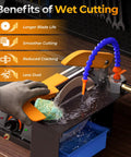 Beast Benchtop Lapidary Saw For Cutting And Engraving 350W Variable Speed with water cooling system in action
