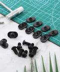 Slide In T Track Nuts 1/4-20 For T Slot Track Kit With 1/4-20 X 1/2 Inch Bolt Black Zinc Finish 20 Pieces displayed on a mat