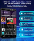 All In One Portable MP3 Player With Bluetooth And WiFi showcasing playlists on a 4 inch full color touch screen