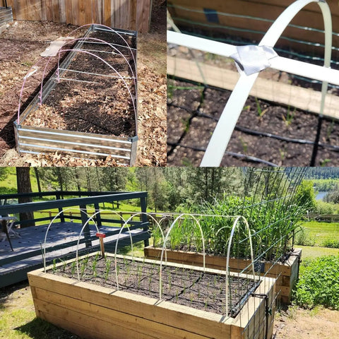 20 Piece Garden Hoop Kit For 1 To 3.5 Ft Wide Raised Beds Flexible Fiberglass Rods Easy Setup 5 Sets Of 5.6 Ft Raised Planter Box Starter Mini Greenhouse For Row Covers Netting And Frost Protection