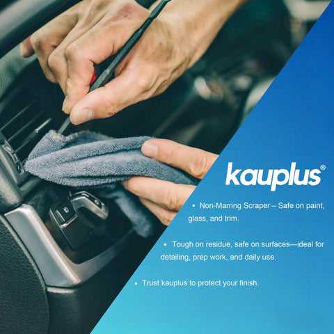 Person using 20 Piece Double Ended Pick And Hook Tool Set With Non Marring Scrapers And Pry Bars For Auto And Home Use in a car interior.