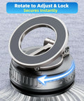 Close-up of MagSafe Car Phone Mount With 360 Degree Rotatable Holder showcasing vacuum suction and nano gel grip.