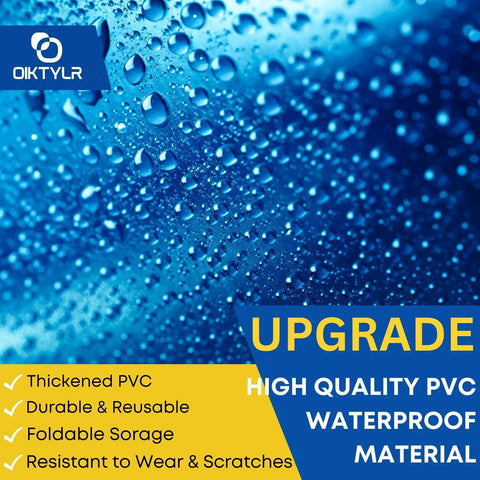 Close-up of high-quality waterproof PVC material with droplets, part of Go-To Mini Split Cleaning Kit Bag With 2L High Pressure Sprayer.