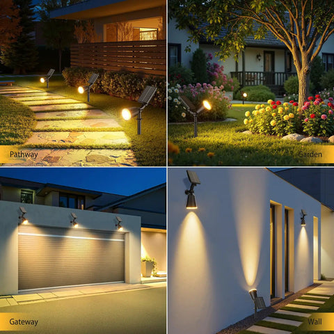 Heavy Duty Solar Spot Lights Outdoor Waterproof Featuring Slick Adjustable Heads And Boss Tier Battery Life For Smooth Garden Yard And Walkway Landscape Accent Lighting