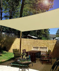 10 By 14 Feet Sun Shade Sail Rectangle Outdoor Canopy Cover UV Block For Backyard Porch Pergola Deck Garden Patio Beige